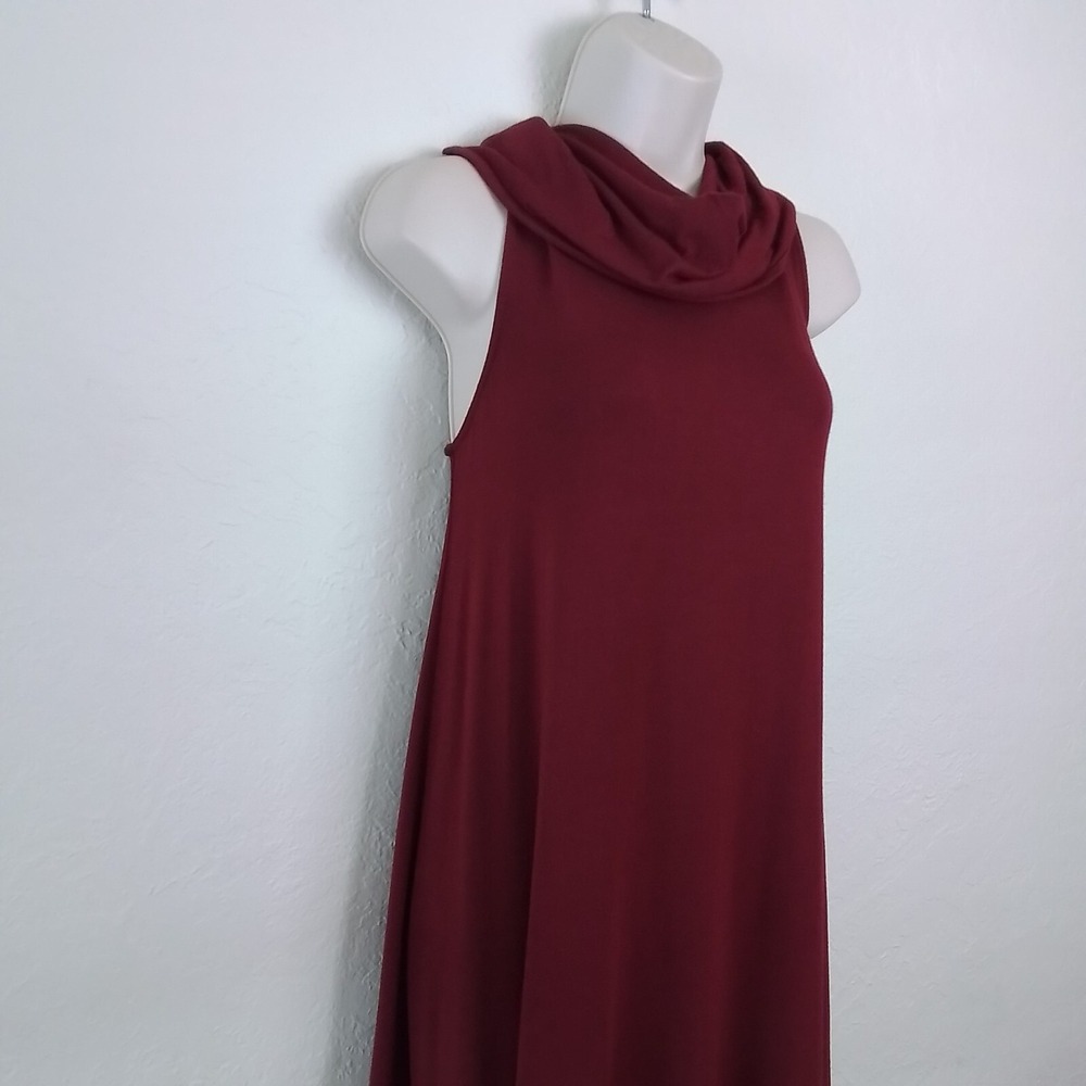 Umgee Women's Small‎ Burgundy High Low Dress Soft Stretch Jersey Boho Indie - Picture 13 of 14